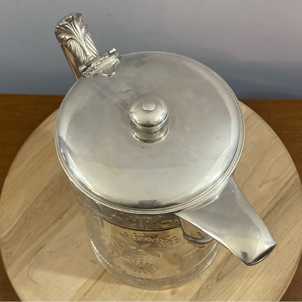 1868 Rogers & Smith Co. Antique Engraved Silver Plate Insulated Water‎ Pitcher - Picture 12 of 12